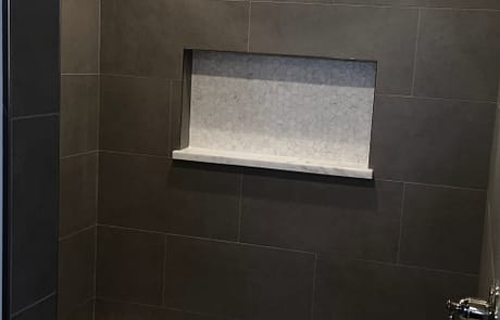 Black 12x24 tile Shower