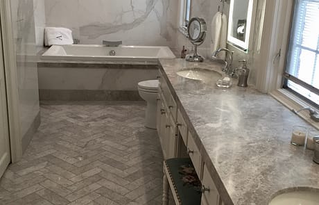 Herringbone Tile Floor Bath