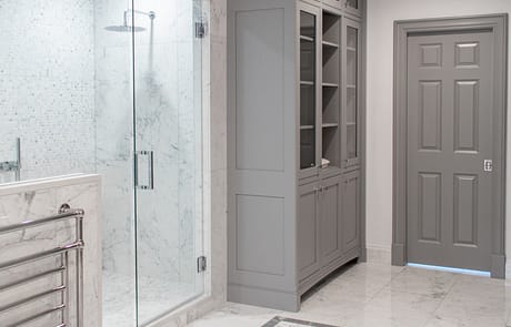 Grey and White Tiled Bathroom Modern