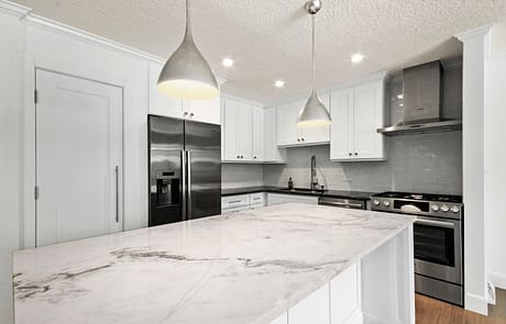 Marble Kitchen with Subway Tiles