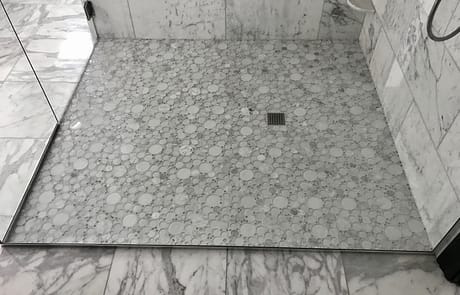 Custom Marble Shower Floor for Master Bath